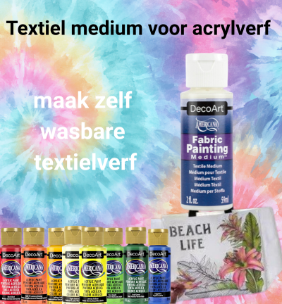 Textiel medium voor acrylverf maak zelf wasbare textielverf