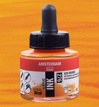 Amsterdam Acrylinkt Fles 30 ml Azo-Oranje