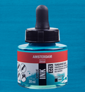 Amsterdam Acrylinkt Fles 30 ml Turkooisblauw