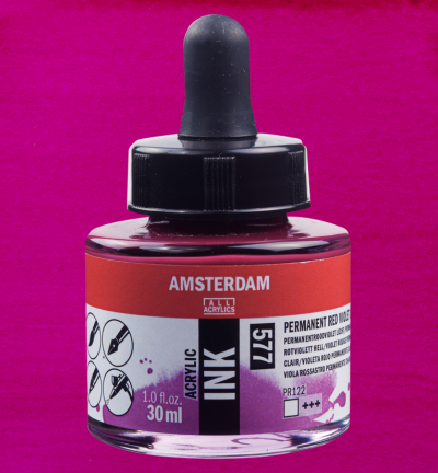 Amsterdam Acrylinkt Fles 30 ml Permanentroodviolet Licht 577