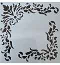 Barok hoek stencil 20 x 20 cm Vierkant nr 1