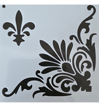 Barok hoek stencil 20 x 20 cm Vierkant nr 2