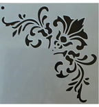 Barok hoek stencil 20 x 20 cm Vierkant nr 4