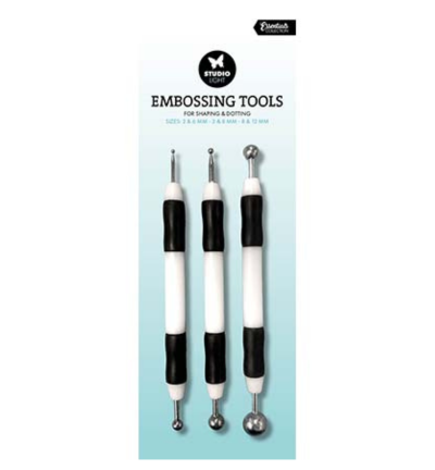 Embossing Tools met bolletjes in verschillende maten voor dotting, stippen zetten, klei bewerken en het aanbrengen van decoratieve details.