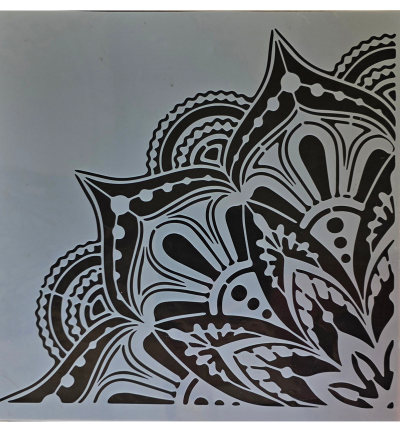 Mandala grote kwart  30 x 30 cm stencil nr 8