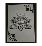 Lotus  en Damast 30 x 20,5 cm stencils