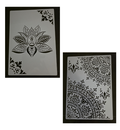 Lotus  en Damast 30 x 20,5 cm stencils