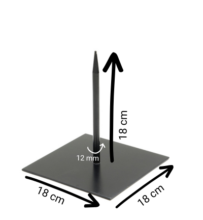 Metalen Sokkel 18x18 cm – Stevige Basis voor Beelden & Kunstwerken
