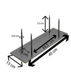 Metalen sokkel 40 x 13 cm 4 pinnen (Op=Op)
