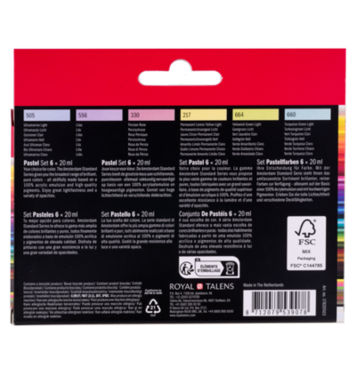 Standard Series acrylverf pastel set | 6 x 20 ml