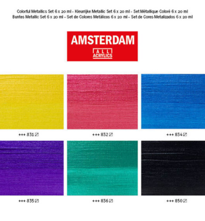 Standard Series acrylverf kleurrijke metallic set | 6 x 20 ml