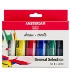 Amsterdam Standard Series acrylverf algemene selectie set | 6 × 20 ml