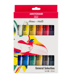 Amsterdam Standard Series acrylverf algemene selectie set | 12 × 20 ml