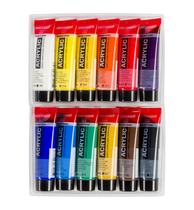 Amsterdam Standard Series acrylverf algemene selectie set | 12 × 20 ml