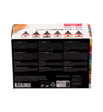 Amsterdam Acrylinkt lettering set | 6 x 30 ml