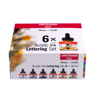 Amsterdam Acrylinkt lettering set | 6 x 30 ml