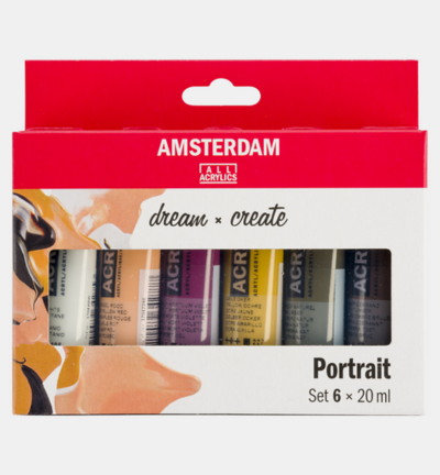 Amsterdam Standard Series acrylverf portret set | 6 × 20 ml