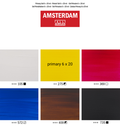 Amsterdam Standard Series acrylverf primaire set | 6 × 20 ml