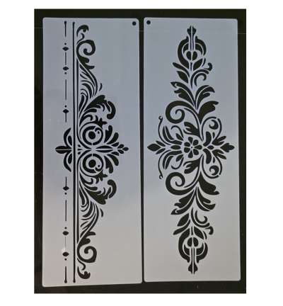 2x Barok rand 30 x 11 cm stencil nr 2