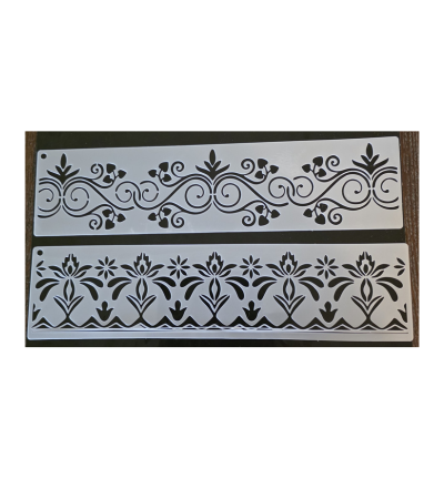 2x Bloemenrand 30 x 5 cm stencils nr.1
