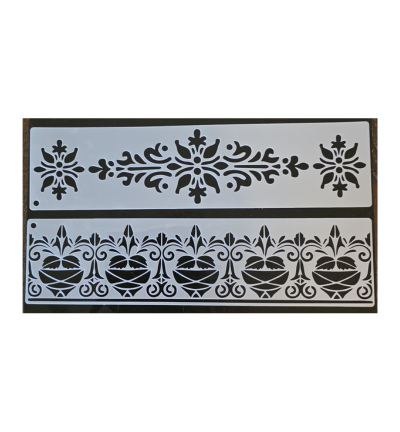 2x Bloemenrand 30 x 5 cm stencils nr.2