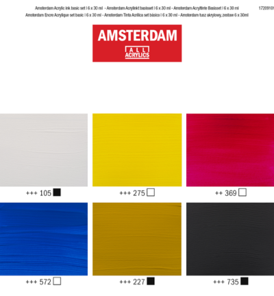 Amsterdam Acrylinkt basisset | 6 x 30 ml