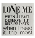 Love me the most Stencil 30 x 30 cm