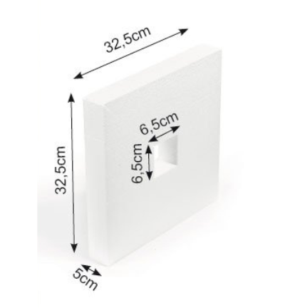 Styropor vierkant 32,5x32,5 opening